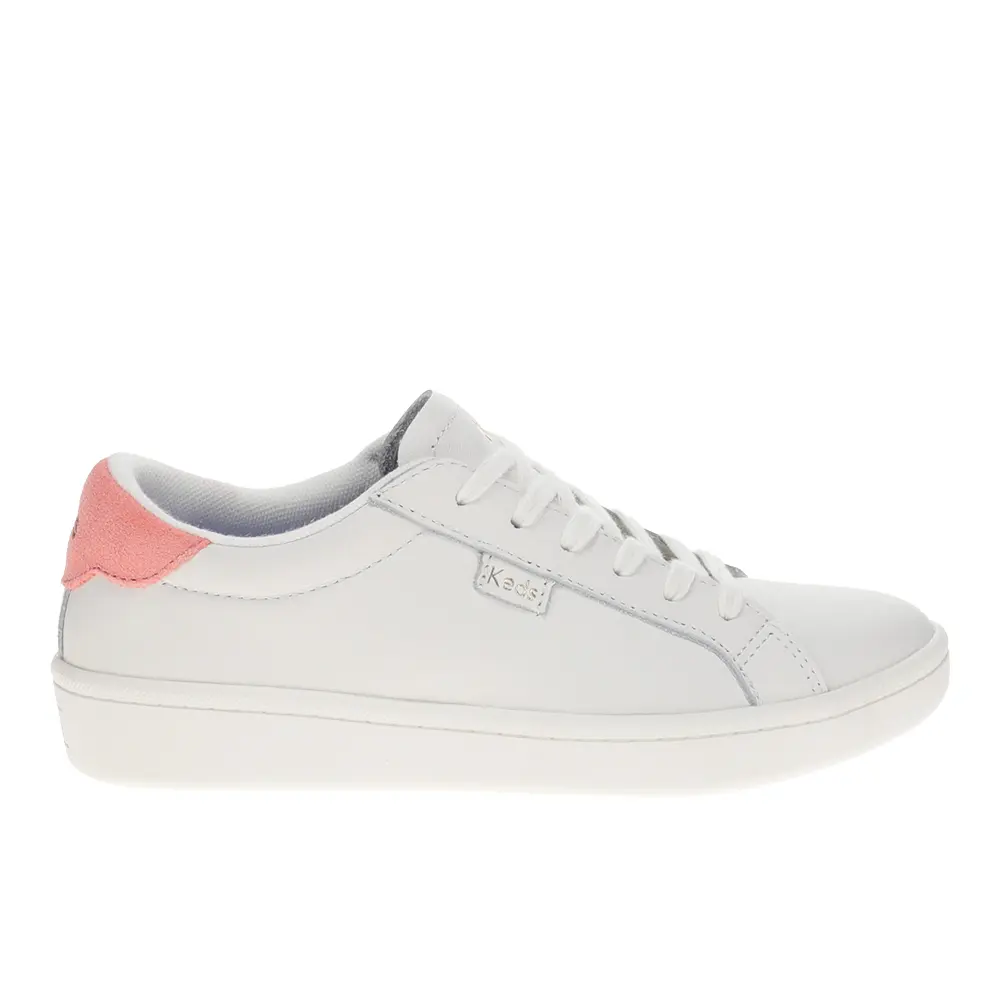 Keds Womens Ace Ii Leather Lace Up Sneakers Shoes Casual - White