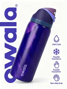 32oz Insulated Purple Ombre Vacuum Flask, Leak-Proof Owala-Style Drinkware, TikTok Viral Aesthetic Kitchenware Water Bottle