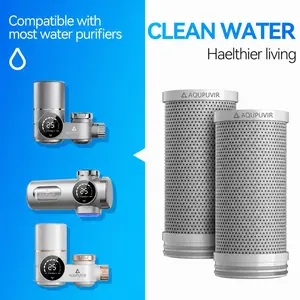 Two-piece faucet filter cartridge, replacement water filter for faucets, filters up to 264 gallons, faucet filter component for kitchen sinks and bedroom bathrooms