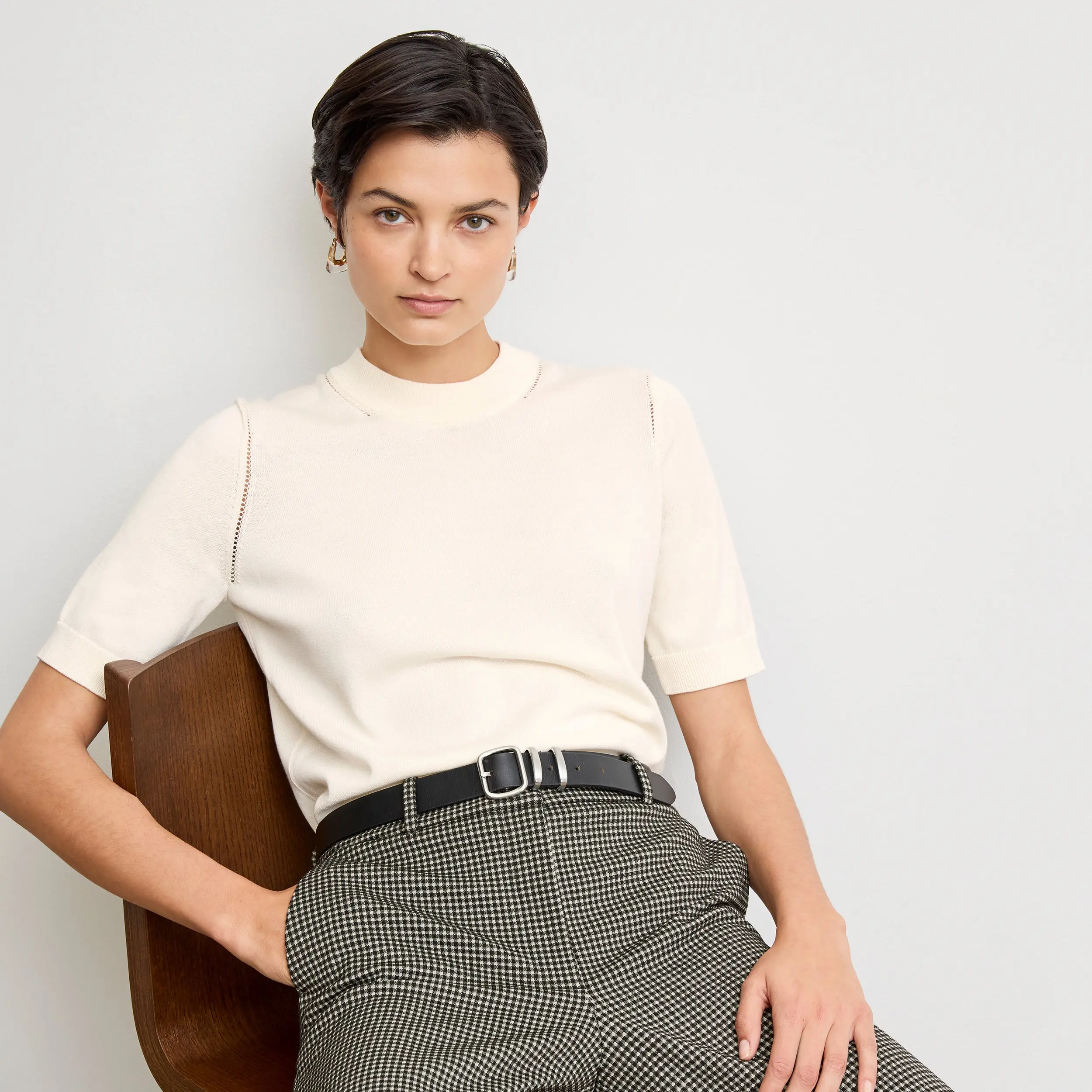 Becca Pointelle Tee - 365 Cotton Silk Knit :: Ivory