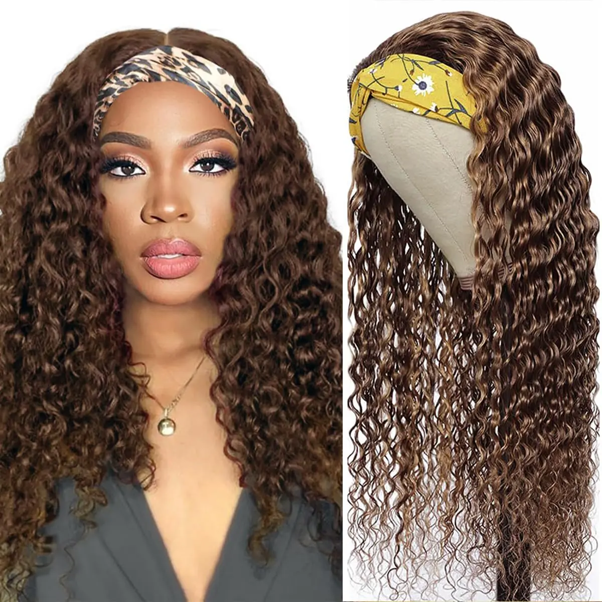 Chocolate Headband Wig