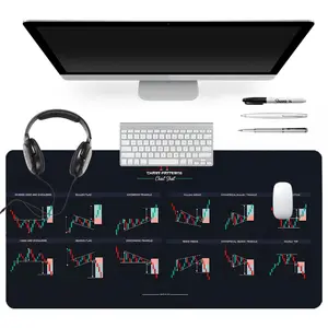 Extra Large Black and Red Trading Chart Mouse Pad Trend Analysis Gaming Mouse Pad 35x16 Inch Computer Keyboard Mousepad Suitable for Families, Offices and Schools. Perfect Gift for Family Members and Friends