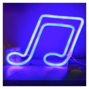 Sign Illuminated Music Neon Sign USB Led Light Wall Decor For Room Decoration Music Bar Recital Concert 19cmX20cm Sign Lamp
