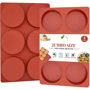2 Pack  Egg Mold for Breakfast Sandwiches, 4 Inch Non-Stick  Muffin Top Pan Round Baking Mold for English Egg Muffin, Hamburger Bun, Whoopie Pie