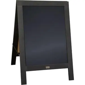 A Frame Chalkboard by : 20x30 Solid  A-Frame Sign Black Double-Sided  Board, Chalkboard Menu Board, for Restaurants, Cafes, Weddings - Heavy Duty Hinges
