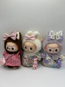 (Clothes only) Mini Labubu V4 Dress Set - Clothes Only with Adorable Bow Accessories & Soft Plush Materials
