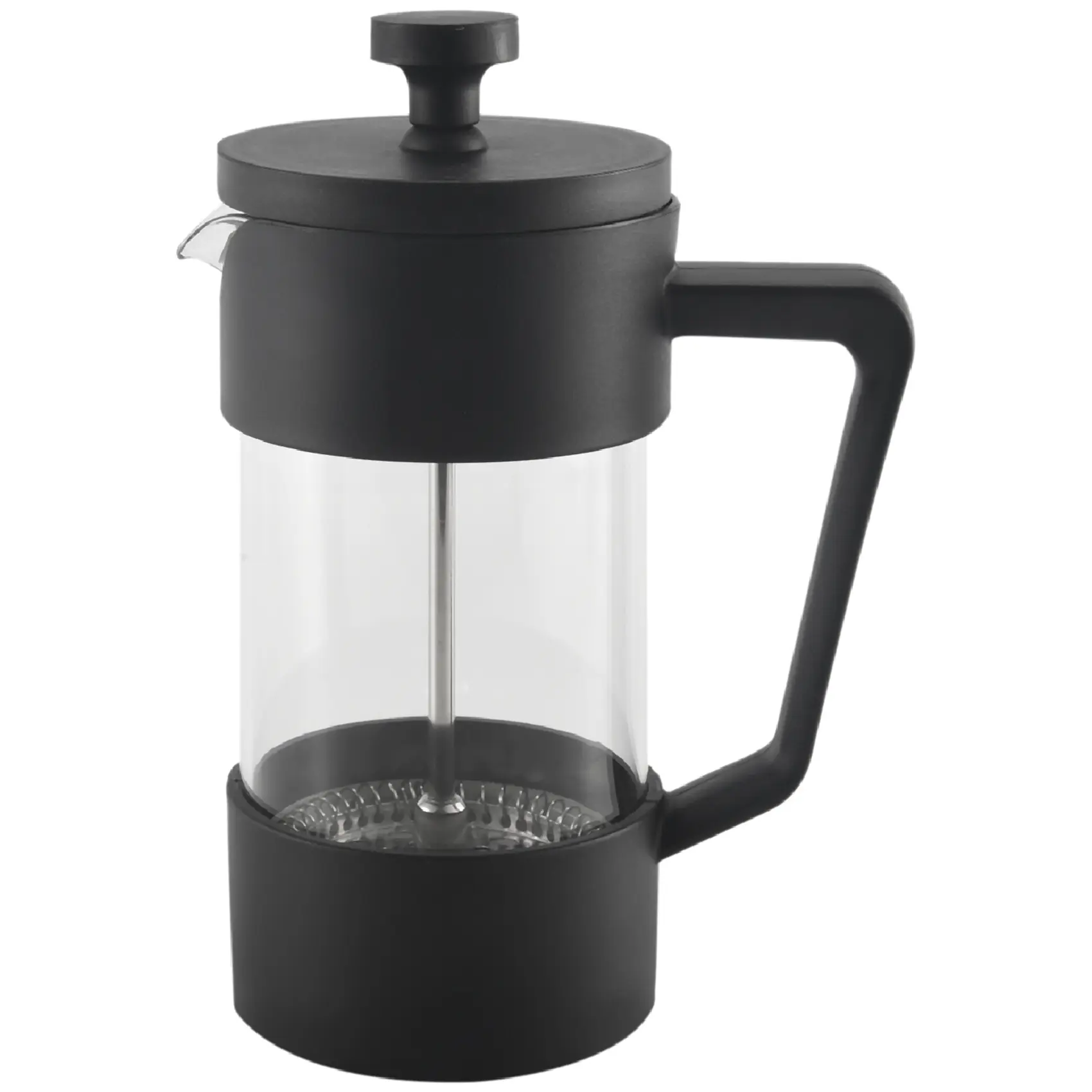 Borosilicate Glass Stainless Steel French Press Coffee & Tea Pot, Thick Rust-Free Filter, Dishwasher Safe, Black Motorcycle Accessory Coffee Equipment Companion
