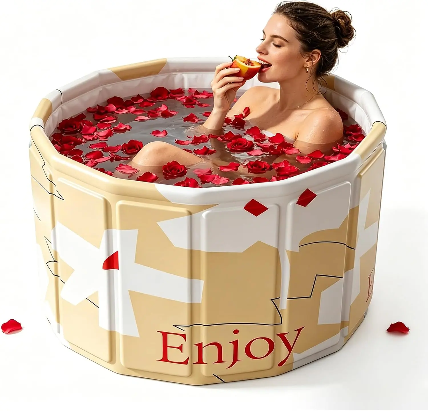Space-Saving Foldable Bathtub for Adults and Kids – Extra Large Portable Soaking Tub with Full-Body Immersion, Ideal for Tiny Homes, Apartments & On-the-Go Wellness