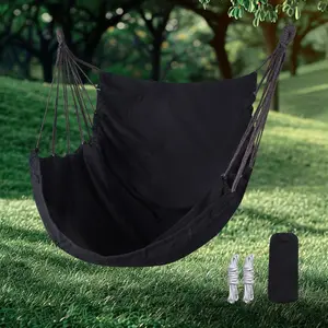 1 Pc Hammock Chair Swing Seat, Sturdy Hanging Chair with Multiple Drawstrings, Comfortable & Durable, Available in Various Colors. Comes with 2 Ropes and a Storage Bag for Easy Hanging, Perfect for Outdoor, Yard, Patio and Balcony Use, Great Leisure Equip