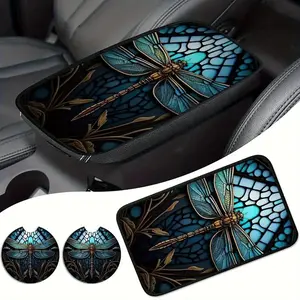 Automotive Armrest Pad and Cup Coasters Set, Universal Fit Car Accessories for Men and Women, Stylish Auto Decoration