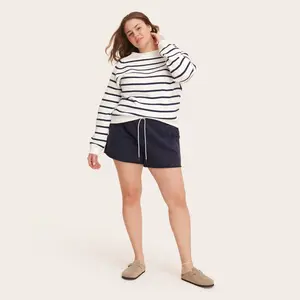 Women's Mid-Rise Pull-On Sweatshorts - Parke Navy Blue 1X