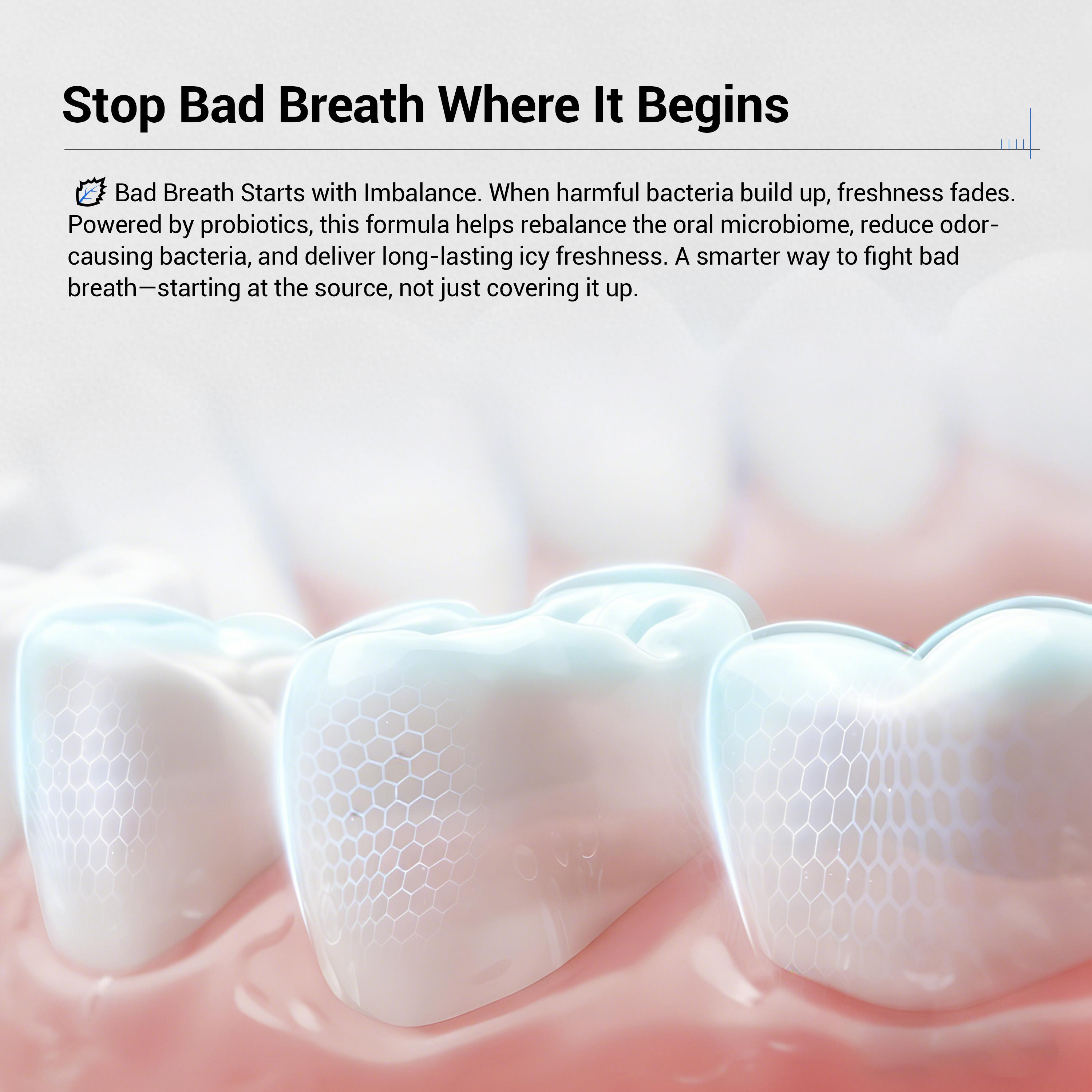 MSDRWIKEY Fresh Breath Toothpaste | Dual Protection with Probiotics & Mint Extract | Long-Lasting Freshness