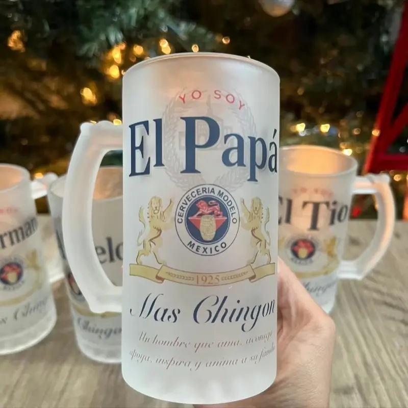 Beer mug 16oz Drinkware Cup Bottles Reusable father’s day gift bday gift regalo de día del padre, cumpleaños  etc