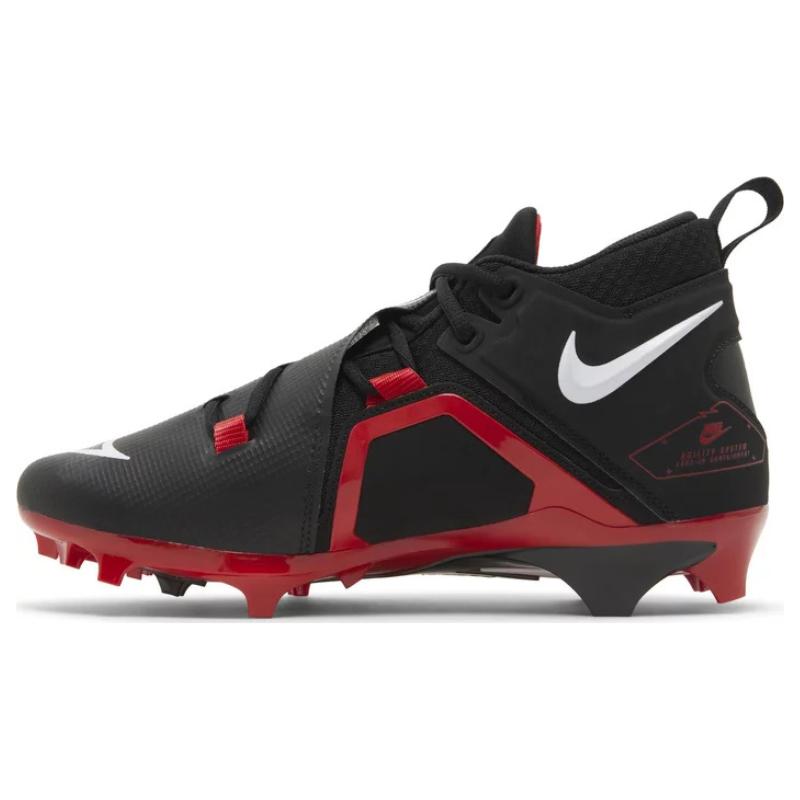 Ohio State Football Team Issued Nike Alpha Menace Pro 3 P Black/White - University Red Pair of Cleats