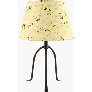 Warm Tan Traditional Table Lamp with linen details for bedside or console tables