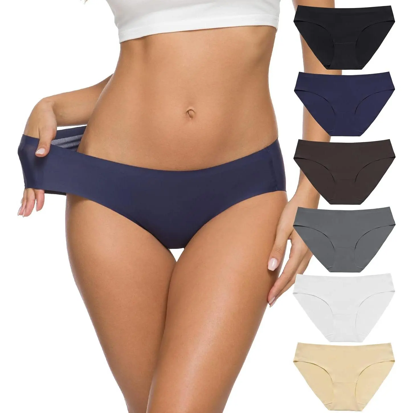 Women's Seamless Panties, 11-Pack Soft Stretch Hipster Bikini Underwear, Lightweight No-Show Lingerie with Cotton Gusset