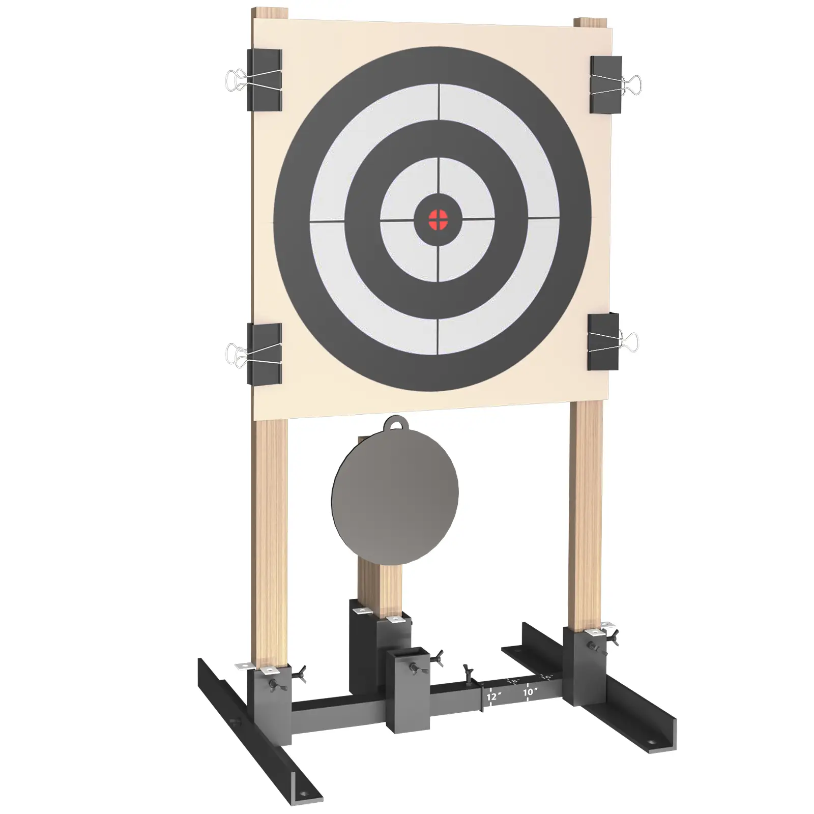 Joxpring 2-in-1 Shooting Target Stand Base Adjustable Width from 8" to 24" for USPSA/IPSC and IDPA Cardboard and Paper Targets Practice