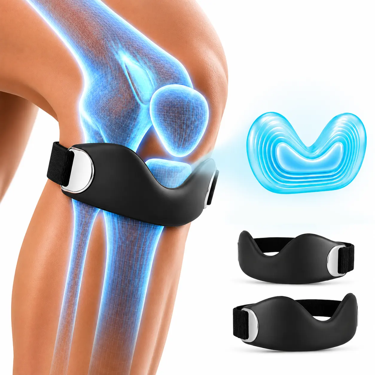 2 Pack Patella Tendon Knee Straps, Knee Pain Relief Support Bands for Jumper’s Knee, Tendonitis, Running Basketball Volleyball Sports