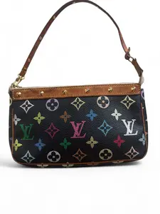 Pre-owned Louis Vuitton Canvas and Leather Shoulder Bags Mulitcolor Murakami Pochette Y2K Vintage Limited Edition