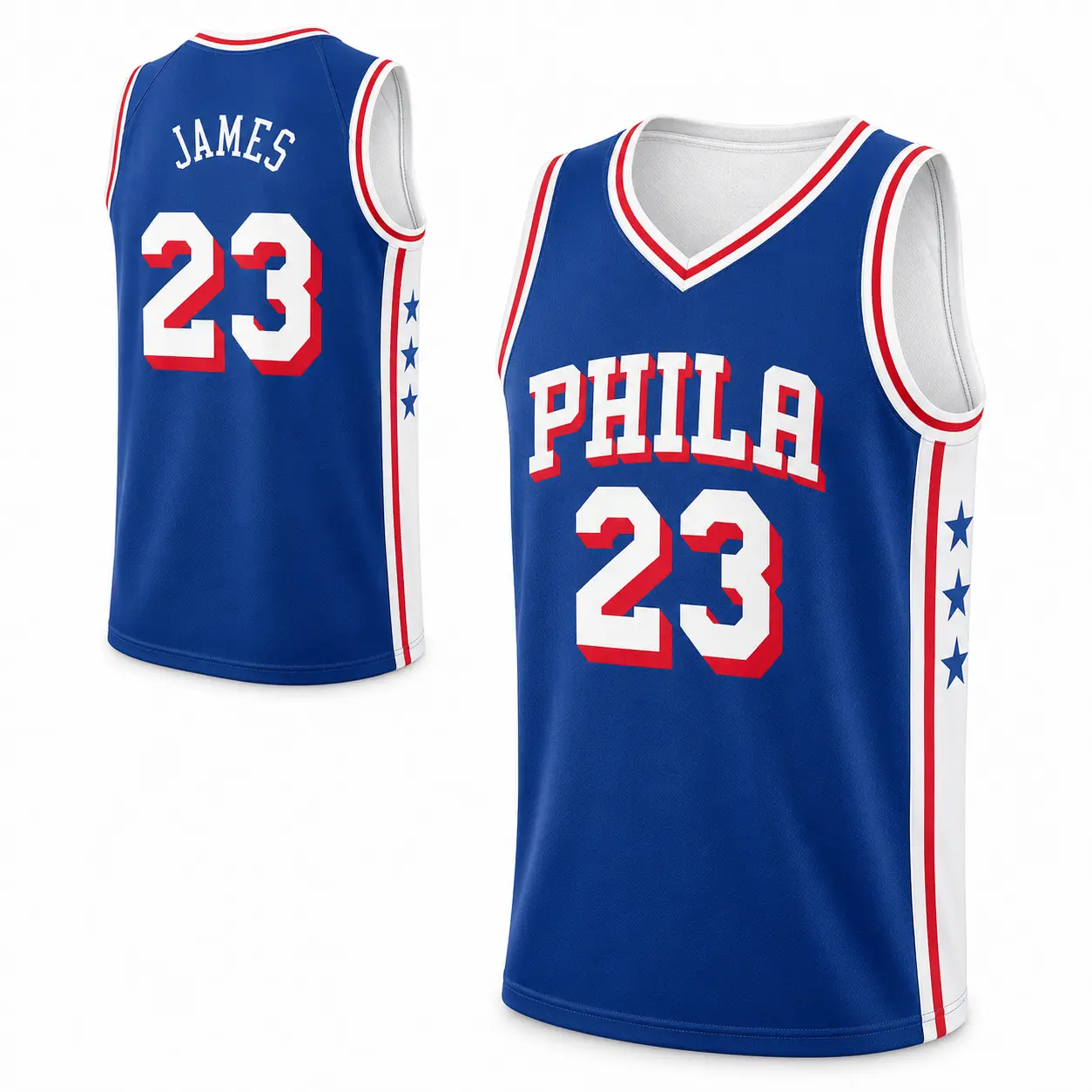 Unisex Basketball #23 James Philadelphia Team Swingman Jersey - Icon Edition - Royal