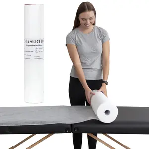 Disposable Massage Bed Cover 60 Sheets Per Roll Non-woven Disposable Material Ideal for Spa Massage Table Tattoo Waxing No Crinkle 31.5 x 71 Inches 1 Roll