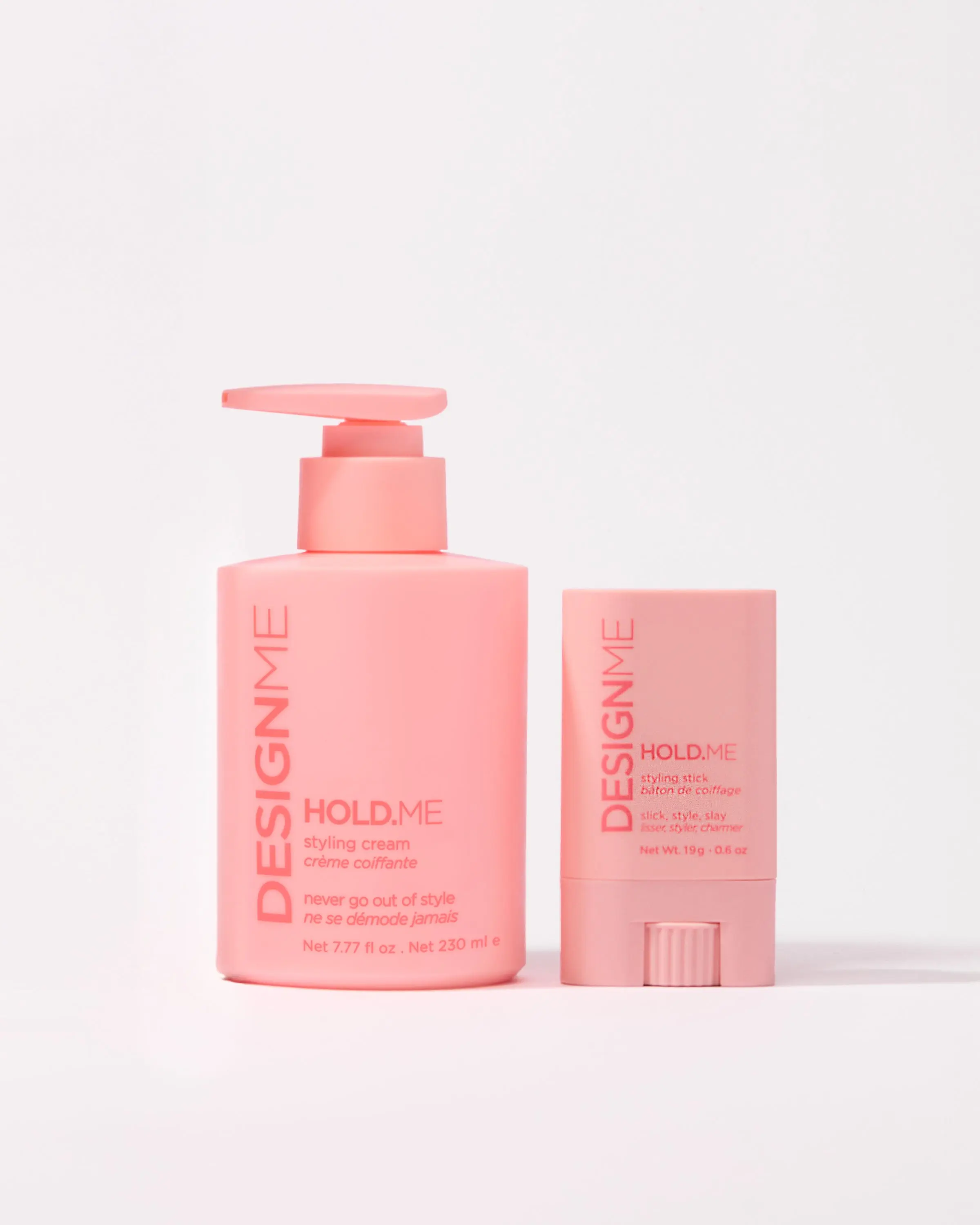 Design.Me Sleek & Smooth Duo - HOLD.ME Styling Cream 230ml & Styling Stick 19g for Frizz-Free Haircare and Heat Protection up to 400°F