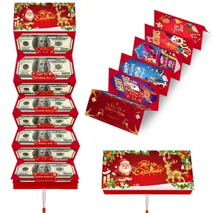 Christmas Gift Card Holder Set, 5-Pack Storage Boxes with 10 Slots, Perfect for Holiday Cash Gifts, Festive Design, Ideal for Christmas