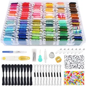 Friendship Bracelet String Kits with Organizer Storage Box, 110 Colors Embroidery Floss 52 count  Stitch Tools-Labeled with Embroidery Thread Numbers for Bobbins  Production