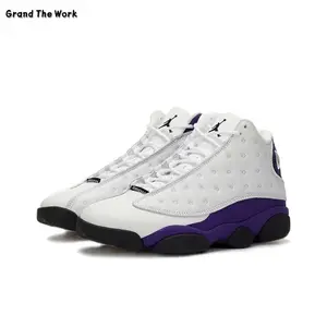 Retro Lakers team colorways, fashionable and classic sports shoes, outdoor running shoes, comfortable basketball shoes