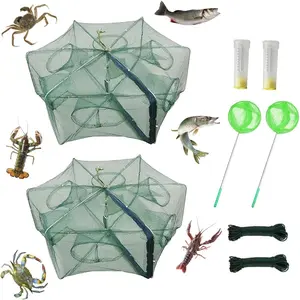 1/2 Pcs Foldable Portable Fishing Bait Trap Cast Net for Crab Crayfish Fish Minnow Crawdad Shrimp