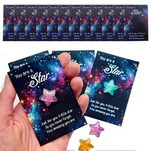 Premium 24-Piece Inspirational Gift Set, High-Quality Lucky Star Pocket Tokens with 12 Uplifting Message Cards, Heartwarming Encouragement Souvenir Pack for Friends & Coworkers, Exquisite Festive Blessing Present