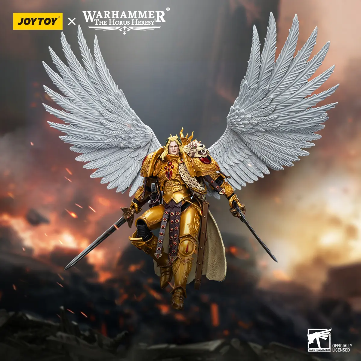JOYTOY Warhammer 40K Blood Angels Sanguinius Primarch of the IXth Legion 1/18 Limited Edition Action Figure Model Collectible for Display for Back to School, Thanksgiving Gifts, Office Desktop Decoration