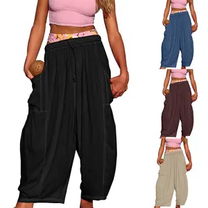 Tanming Womens Baggy Barrel Pants Wide Leg Lounge Drawstring Sweatpants with Pockets for Summer Springfresh  #SpringStatements