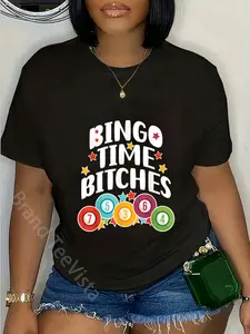 100% Cotton Unisex Bingo Time Bitches Funny Bingo Player Game Lover Present T-Shirt