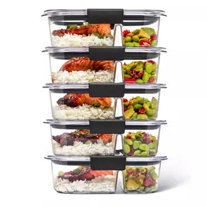 5pk 2.85 cup  Meal Prep Containers, 2-Compartment Food Storage Containers