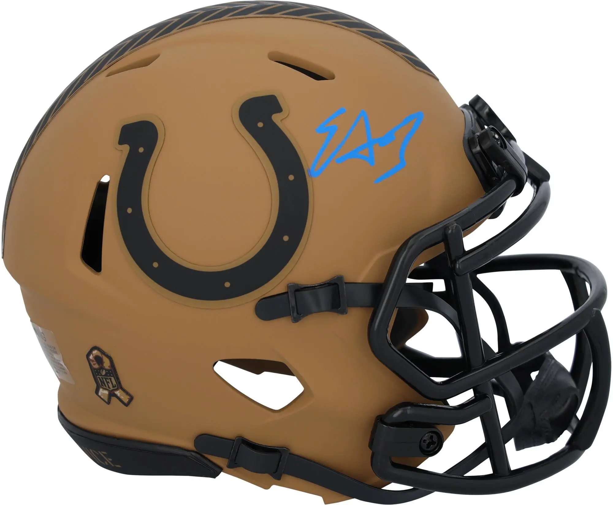 Edgerrin James Indianapolis Colts Autographed Riddell 2023 Salute To Service Speed Mini Helmet - Fanatics Authentic Certified