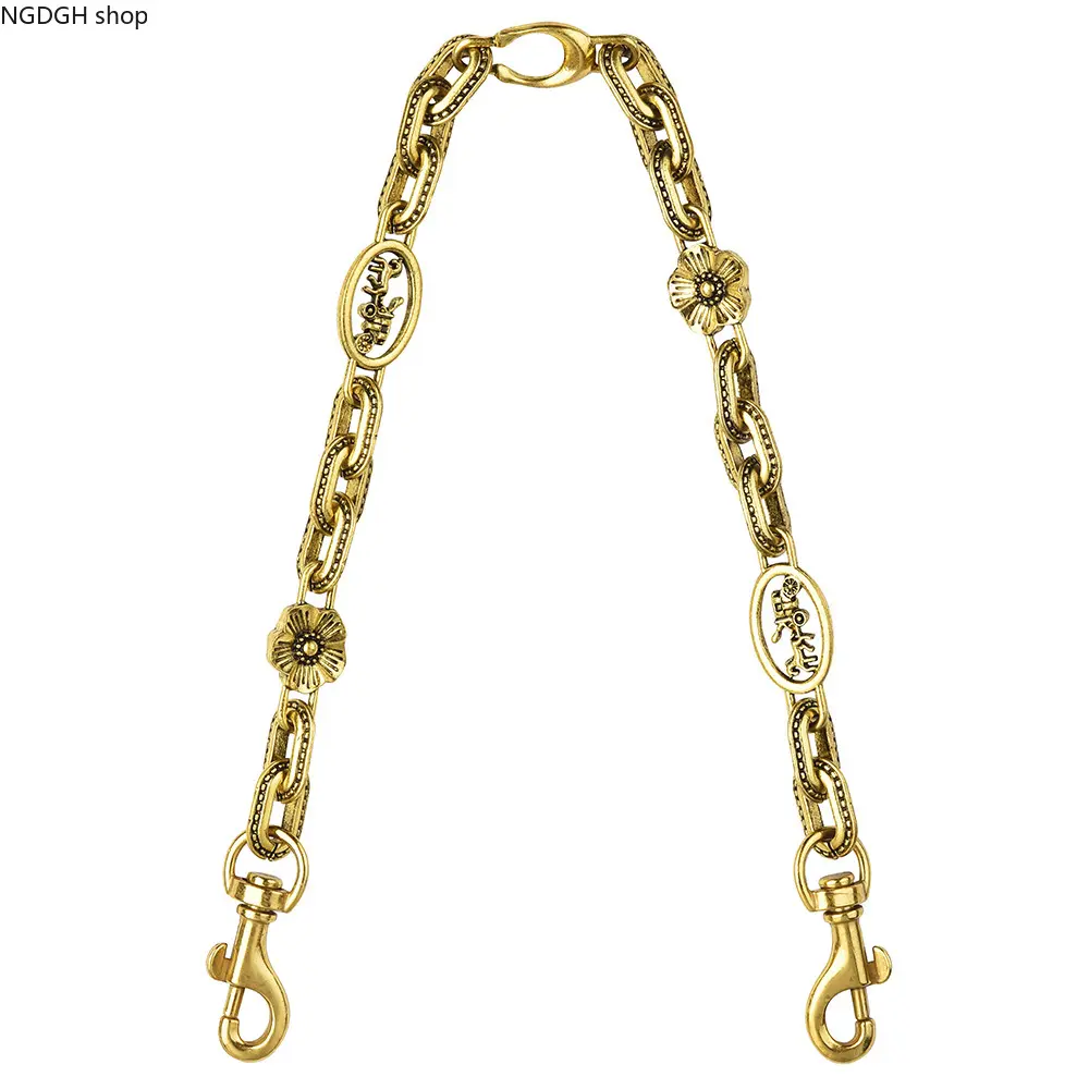 Bag Accessories: Vintage Metal Purse Chain with an Antique Gold Finish, Women's Removable & Detachable Replacement Strap for Handbags and Shoulder Bags, Removable Adjustable Strap, Adjustable & Detachable