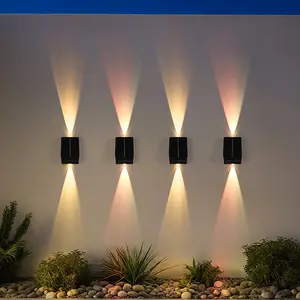 Solar Outdoor Garden Wall Light Lighting Ip55 Waterproof Washable Seven-Color Exterior Wall Lamp Yard Wall Decoration