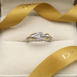 S925 sterling silver 2025 new 2mm buckle diamond ring neutral fashion trend retro personality simple hip-hop luxury jewelry gift, Diamond-Embellished Rings, Classic Silver Rings