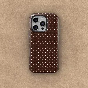 [Popular]Polka Dot Print Phone Case, Shockproof Dual Protection Cover, Compatible with iPhone 17 16 15 14 13 12 11 Pro Max Plus X XS XR & Samsung S25 Models, Stylish Mobile Accessories