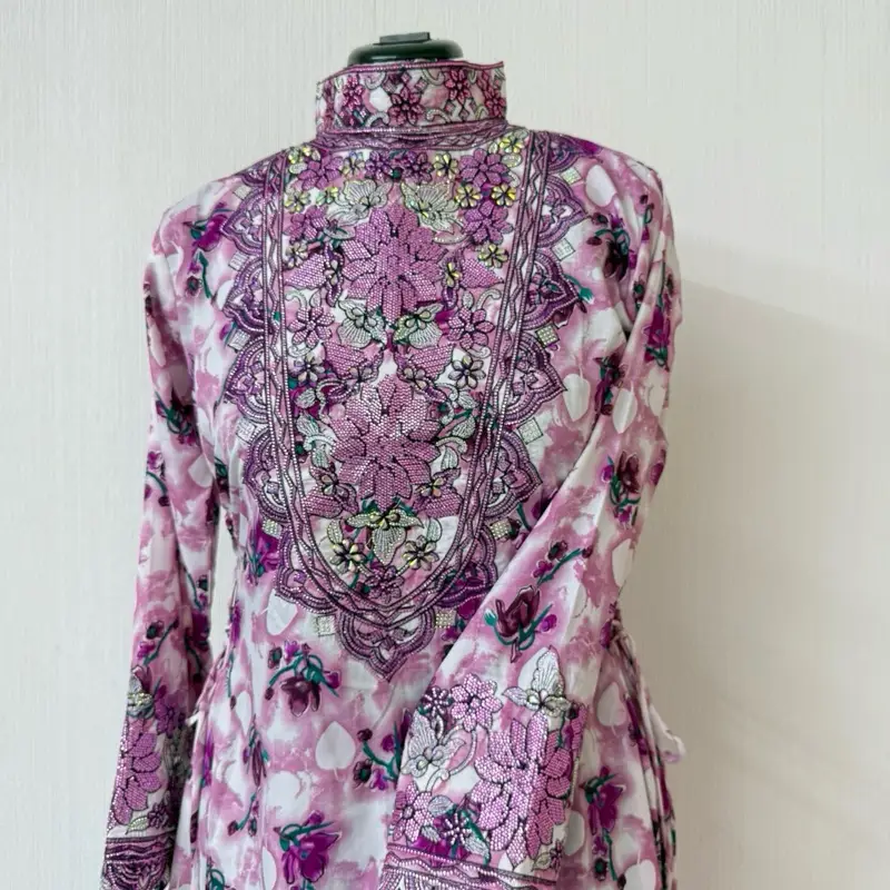 High Neck Mukhawara silky with ties from the sides