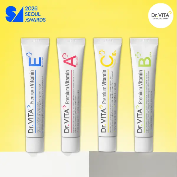 [Dr.VITA] Premium Vitamin A, B, C, E Cream | Korean Pharmacy Grade | Vitamin A: Anti-Aging & Wrinkle Care, Vitamin B: Pore Care & Calming Inflammation, Vitamin C: Brightening & Dark Spot Care, Vitamin E: Deep Hydrating & Skin Barrier Care