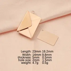 Fnixtar 10Pcs/Lot Stainless Steel Envelope Pendant Metal Lover Love Charms for Engrave DIY Making Necklaces  Keychain WARNING CHOKING HAZARD KEEP AWAY FROM CHILDRN 12+ FNIXTAR