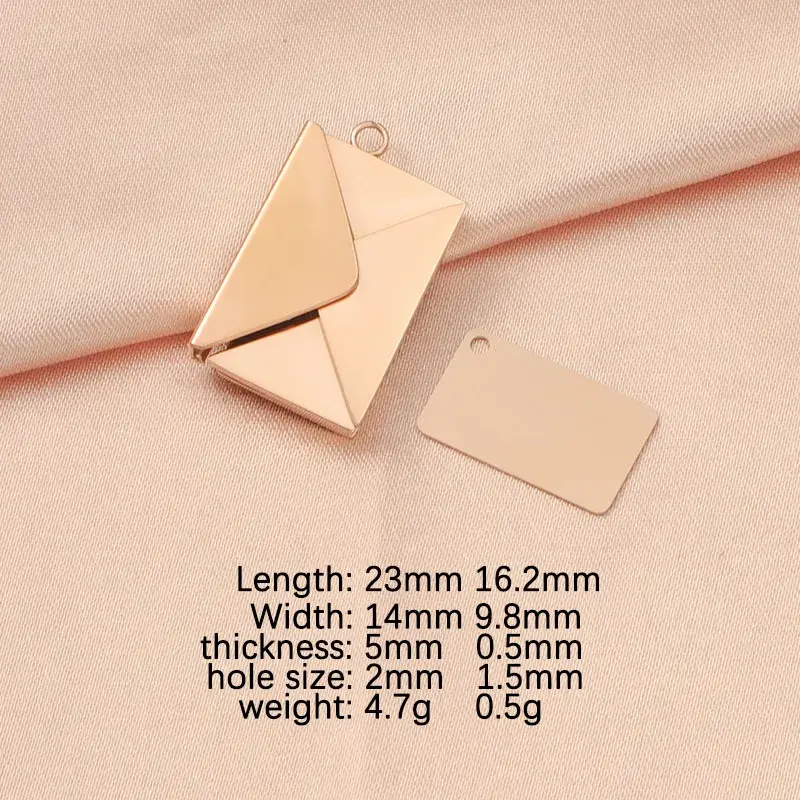 Fnixtar 10Pcs/Lot Stainless Steel Envelope Pendant Metal Lover Love Charms for Engrave DIY Making Necklaces  Keychain WARNING CHOKING HAZARD KEEP AWAY FROM CHILDRN 12+ FNIXTAR