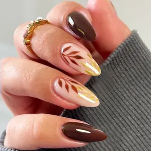 Press-On Nails | Leaf Design | Easy Application