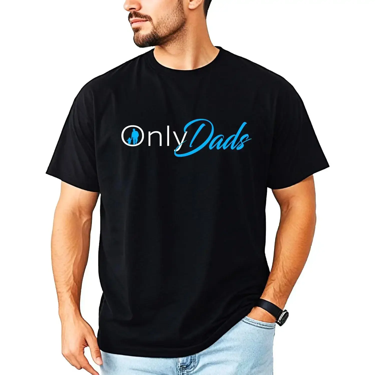 Men's 100% Cotton Loose-Fit Funny 'Only Dads' Graphic T-Shirt - Soft Touch Crew Neck Short-Sleeve Basic Casual Top, Fitness Use, Father's Day Gift, Multi-Size, All Seasons Wear