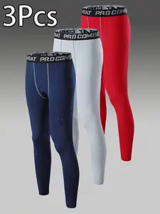 Men's Sports Tight-Fitting Long Pants, Athletic Stretchable, Training Pants, Fitness Sports Pants, Gym Running Base Layer, Comfortable and Durable, Perfect for Workout