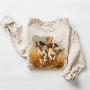 Retro 90's English Springer Spaniel Vintage Pheasant Hunting Unisex Sweatshirt #DICH