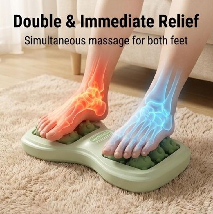 Foot Massager Roller | 4-Row Magnetic Bead Design for Deep Tissue Relief | Stimulates Pressure Points & Improves Circulation | Relieves Foot Pain, Stress & Fatigue | Easy Home Foot Spa Solution | 50% OFF Limited Time Deal