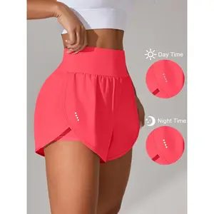 Women's Blue Yoga Shorts - Turquoise Athletic Workout Shorts with Wide Waistband & Smooth Texture, Non-Sheer Gym Shorts for Pilates,, Gymnastics - Machine Washable Spring Summer Fall Fitness Apparel